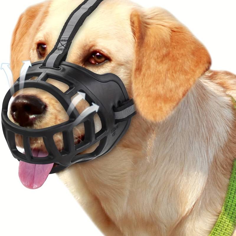 Taglory Adjustable Dog Muzzle Chewing Mask Breathable Dog Mouth Muzzle