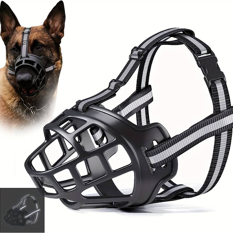 Taglory Adjustable Dog Muzzle Chewing Mask Breathable Dog Mouth Muzzle