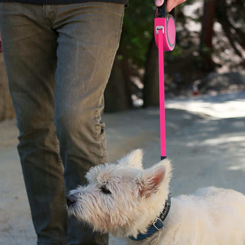 16ft One-Handed Brake No Tangle Retractable Dog Leash