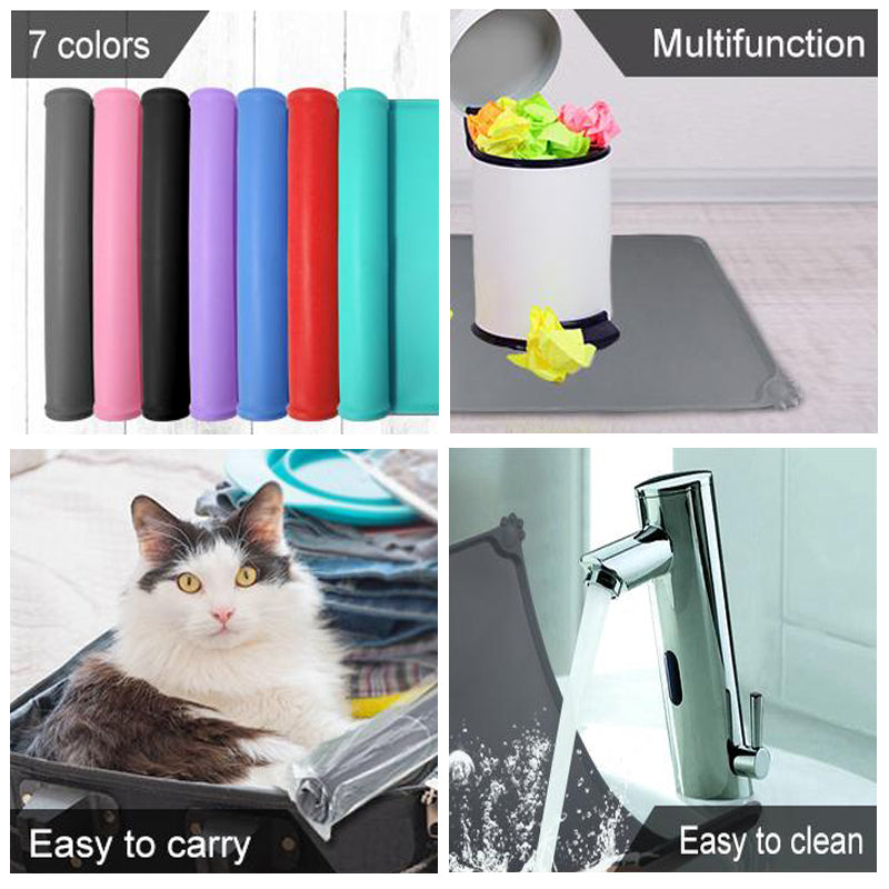 Dog Bowl Mat Non Slip Silicone Dog Cat Mat for Food and Water