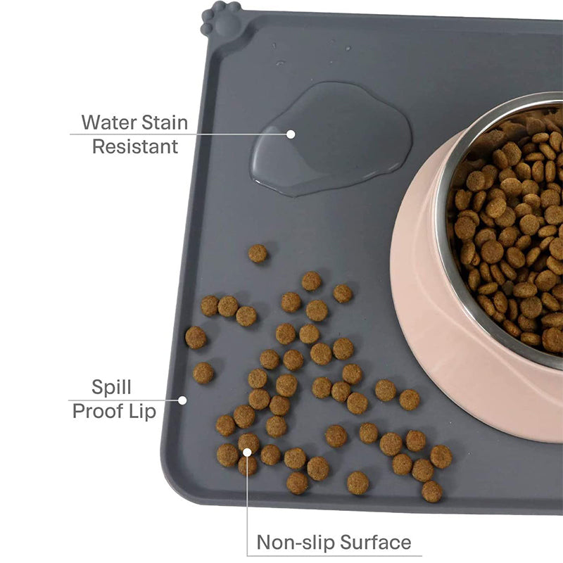 Dog Bowl Mat Non Slip Silicone Dog Cat Mat for Food and Water