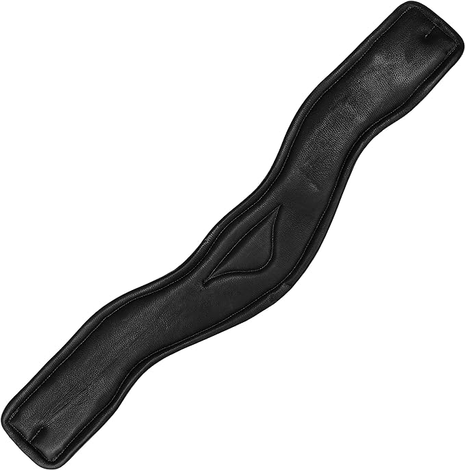 TAGLORY Black Padded Leather Comfort Contoured Dressage Girths of leather
