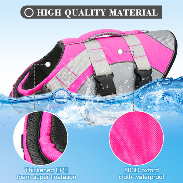 Reflective & Adjustable Dog Swim Life Vest