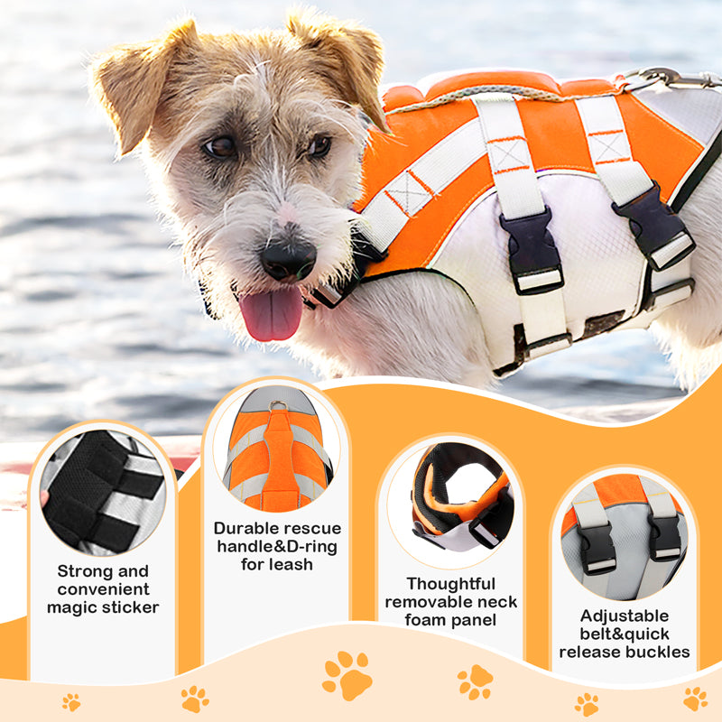 Reflective & Adjustable Dog Swim Life Vest