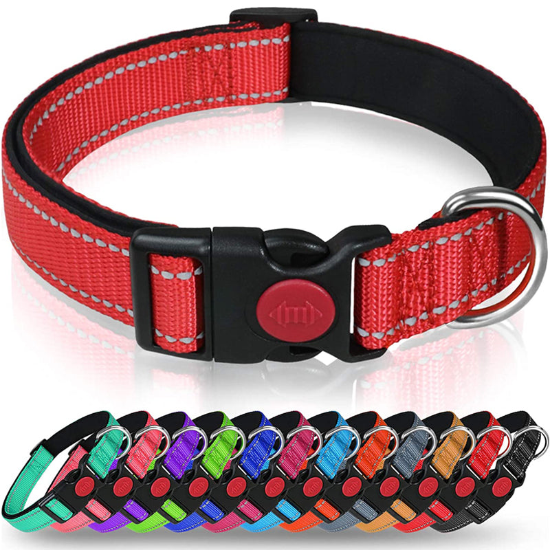 Reflective Dog Collar with Safety Locking Buckle