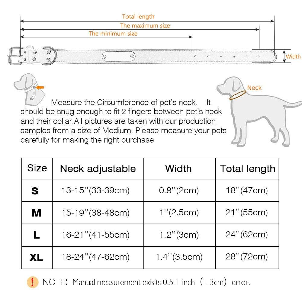 Customized Heavy Duty Leather Dog Colla for Small Dogs, Medium Dogs, Large Dogs, and Extra Large Dogs