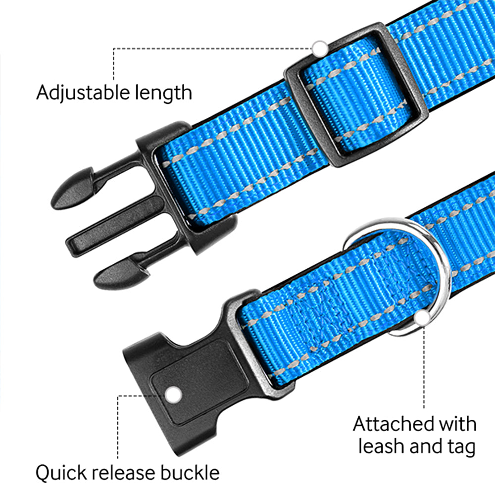 Taglory Reflective Nylon Dog Collar