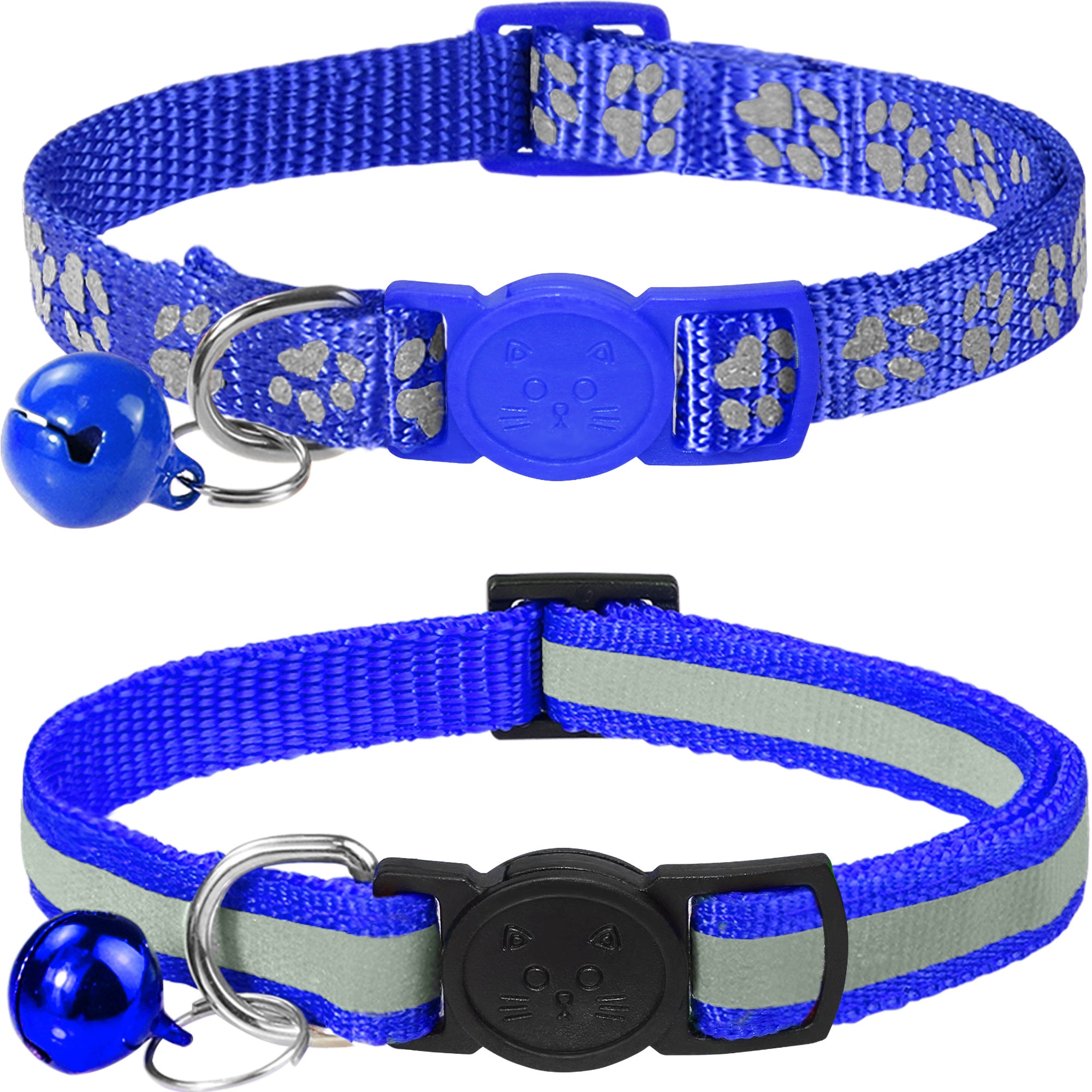 Taglory 2 Pack Adjustable Breakaway Reflective Cat Collar with Bell