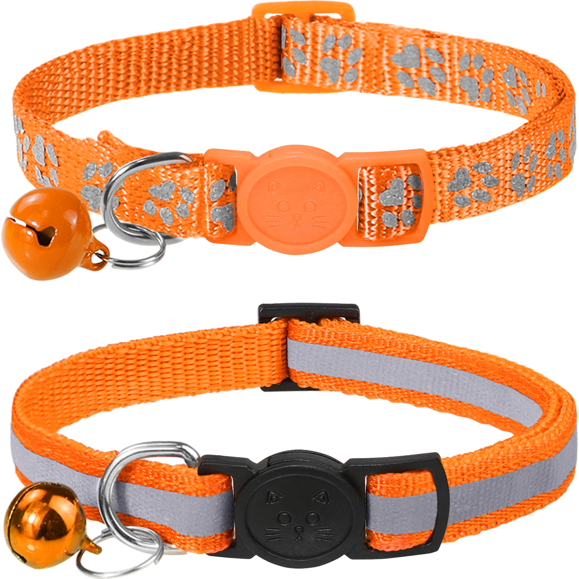 Taglory 2 Pack Adjustable Breakaway Reflective Cat Collar with Bell